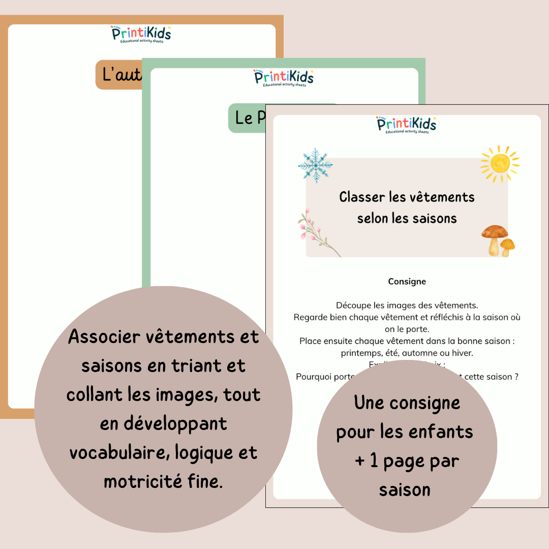 Activité tri des vêtements par saisons GS CP