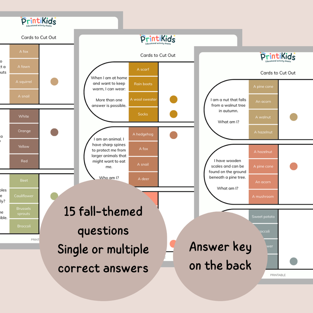 Fall Clip Cards – Reading & Comprehension - Grade 1–3