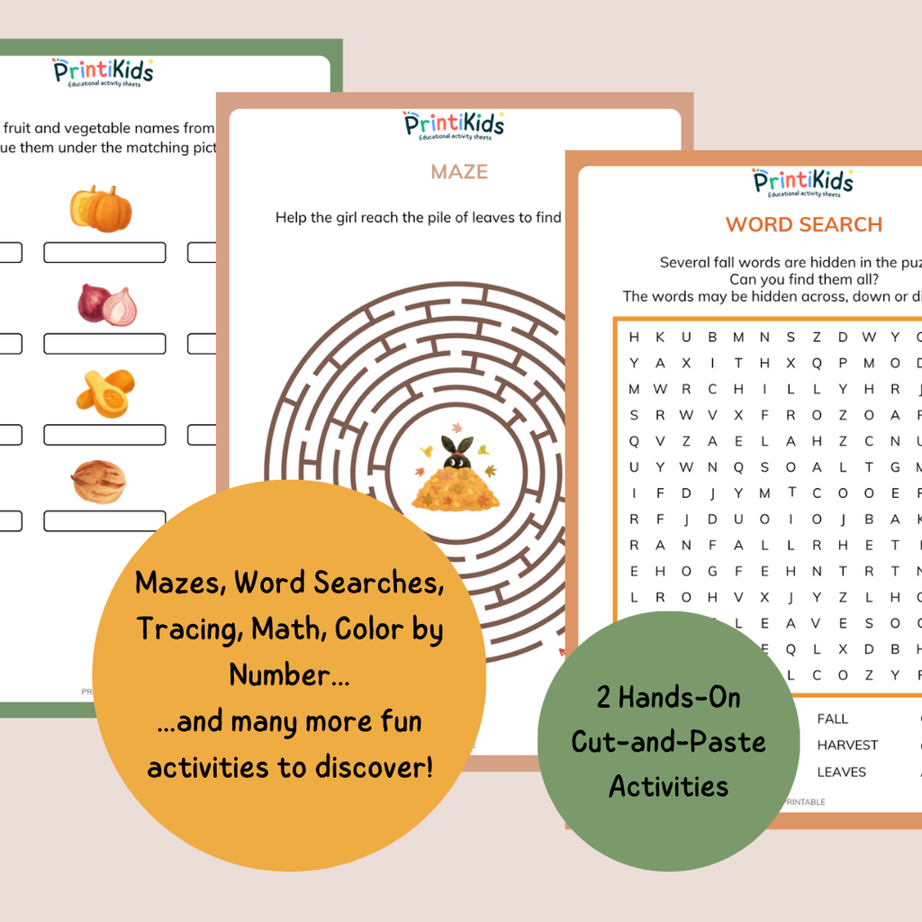 Fall Activity Pack – 20 Printable Educational Activities - Grade 1–2