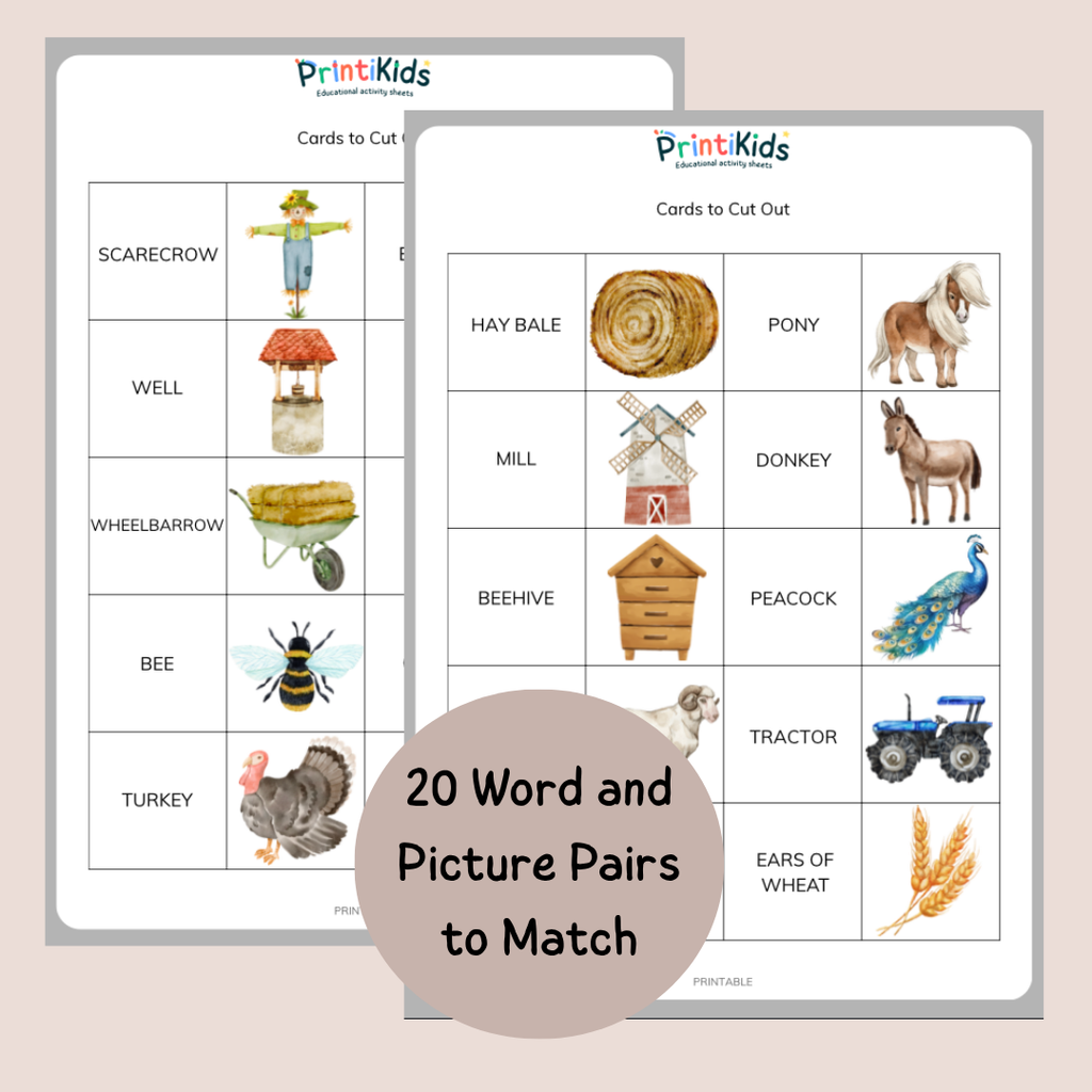 Farm Memory Game – Reading & Vocabulary Activity for Grade 1–2