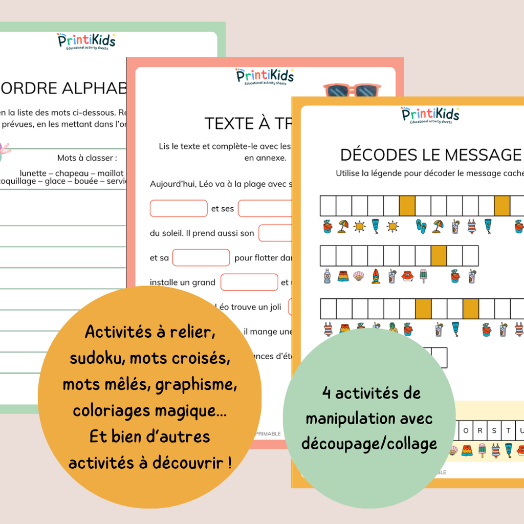 Maxi pack d'activités été – Cahier de vacances à imprimer - CP CE1