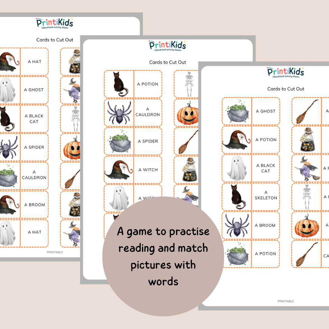 Halloween Dominoes – Printable Reading & Vocabulary Game – Grade 1–2