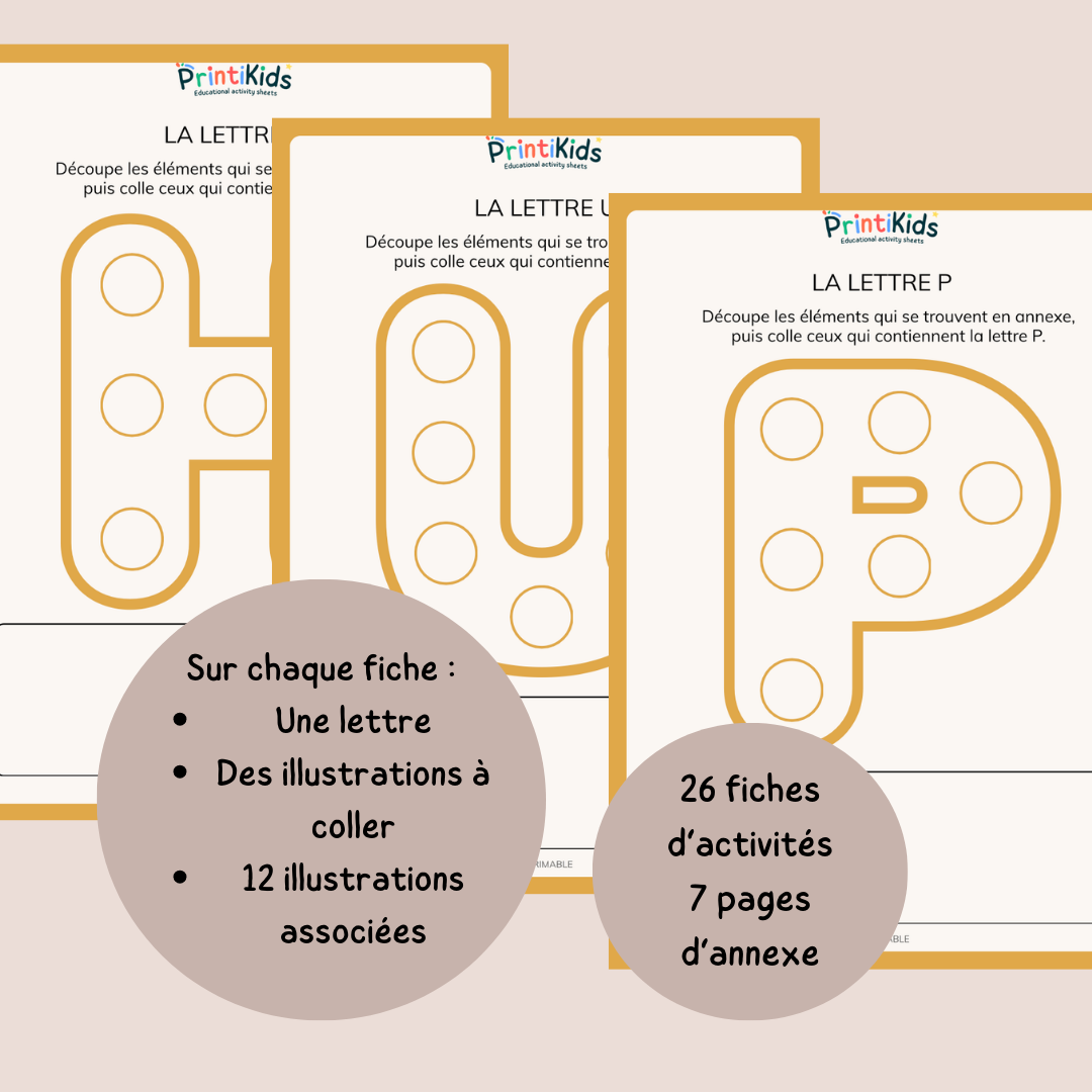 Alphabet et phonologie – activités lettres et sons avec découpage et collage - GS CP