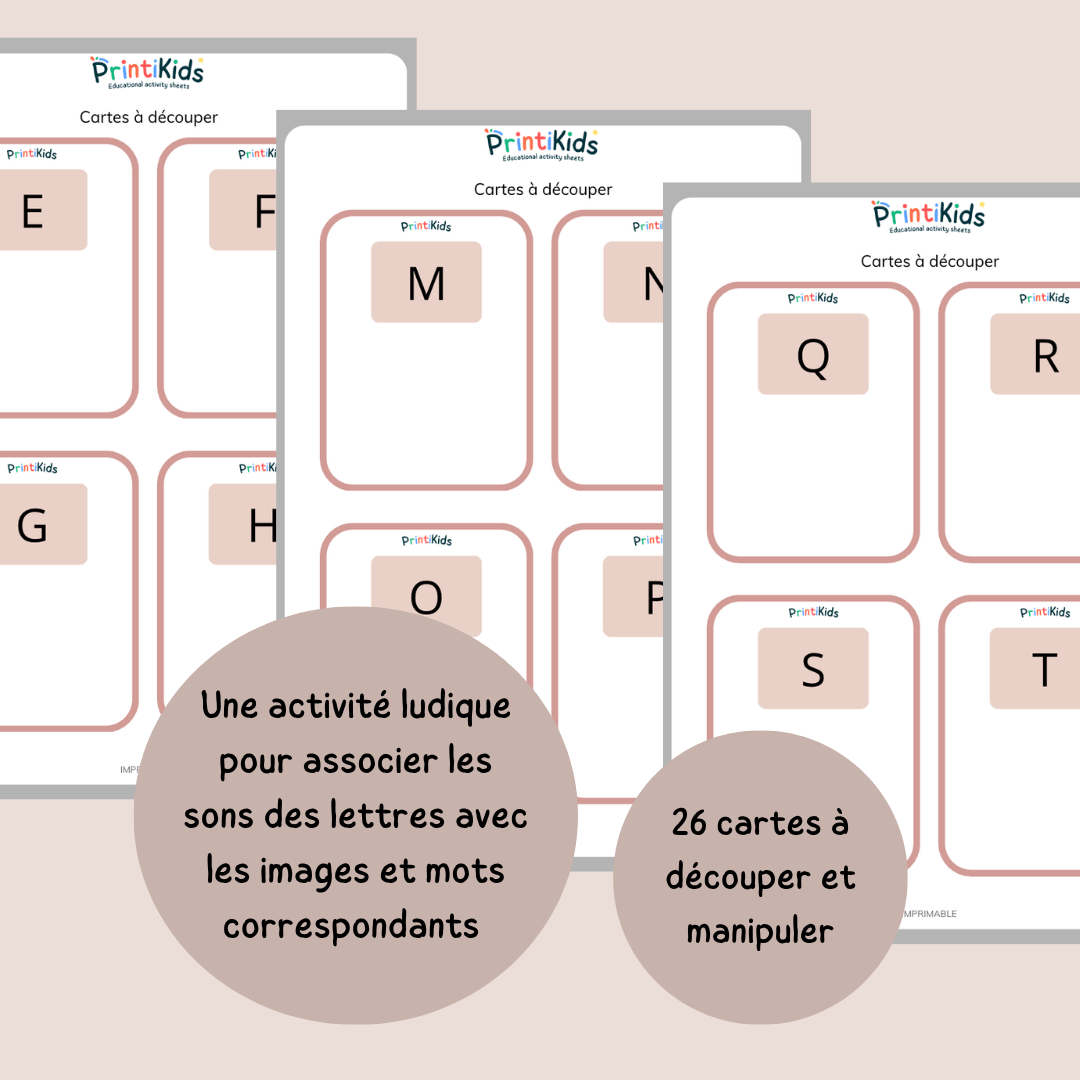 Jeu d’association alphabet – Lettres, images et premiers mots - MS-GS-CP