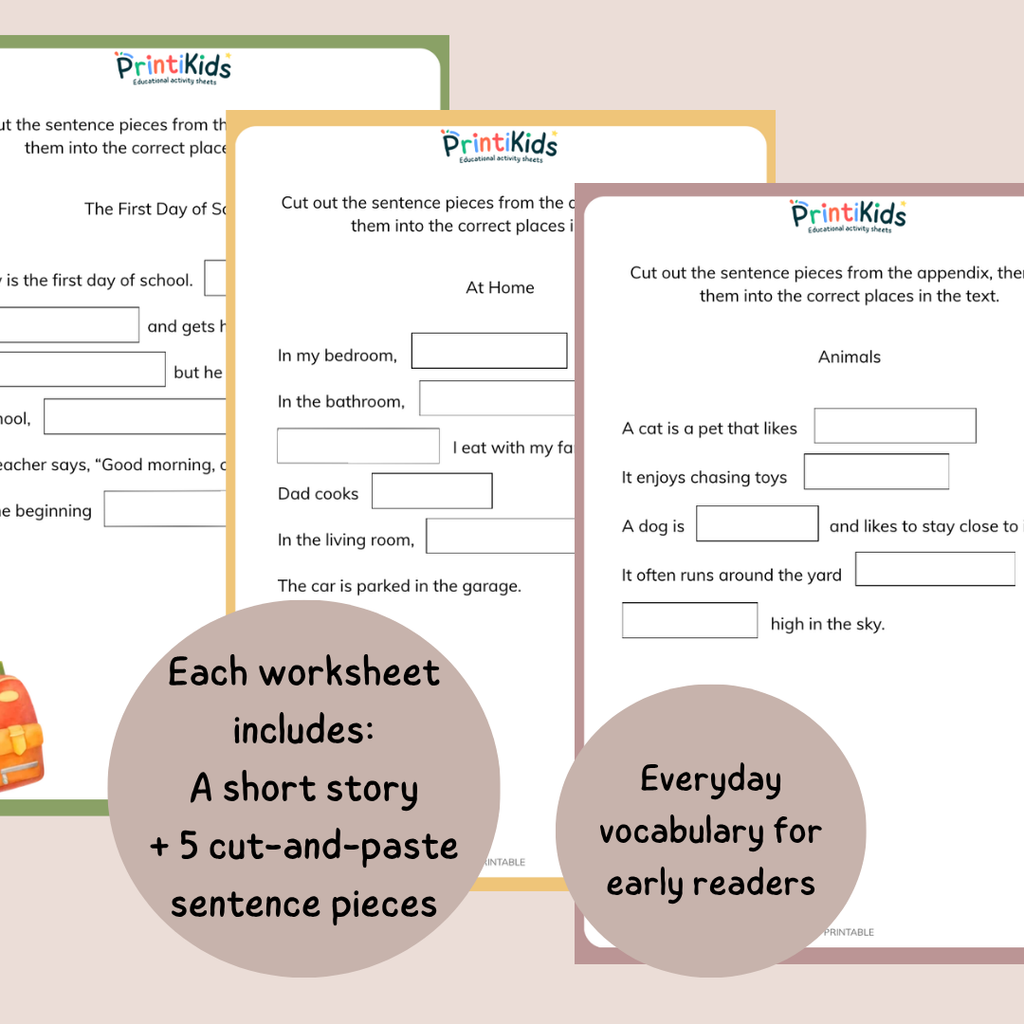 Reading & Writing Worksheets – 20 Progressive Literacy Activities – Grade 1 / Year 2