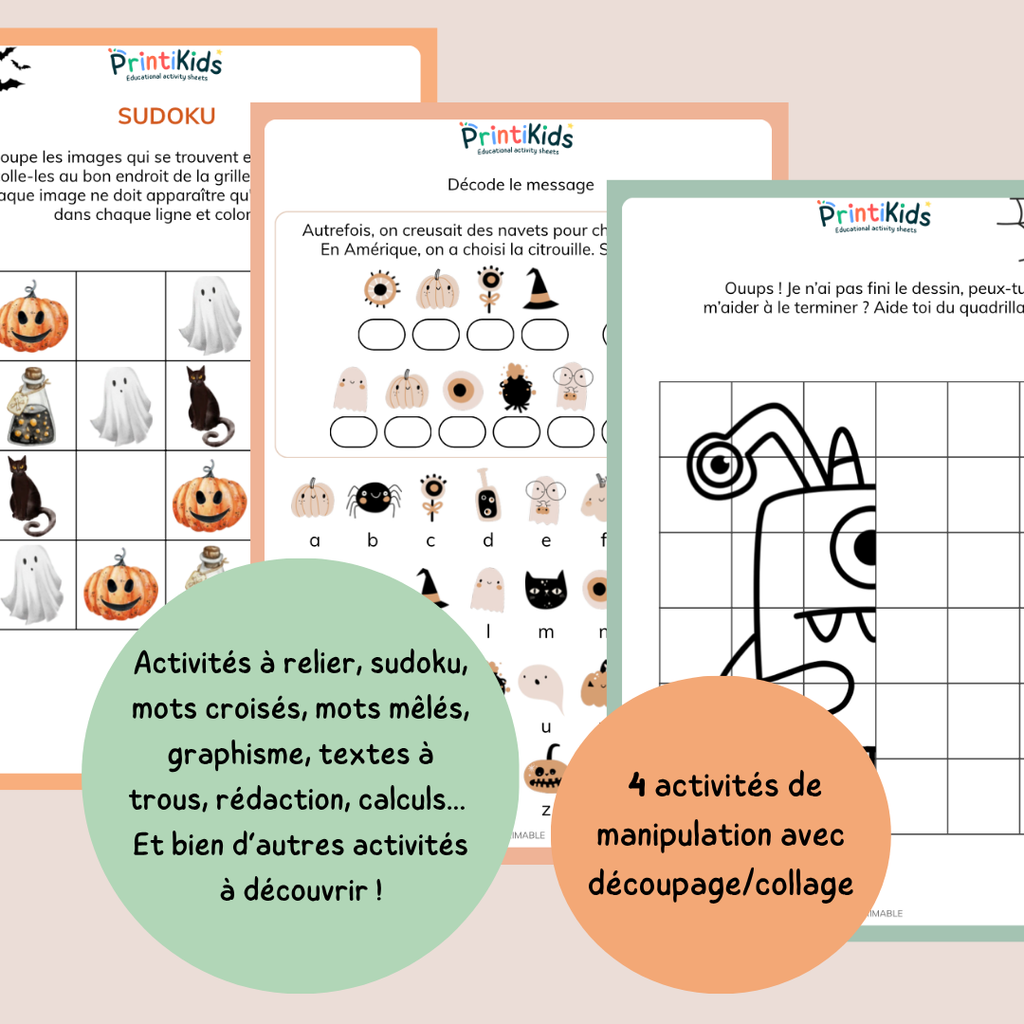 Maxi Pack d’activités Halloween – 35 activités éducatives – CP CE1