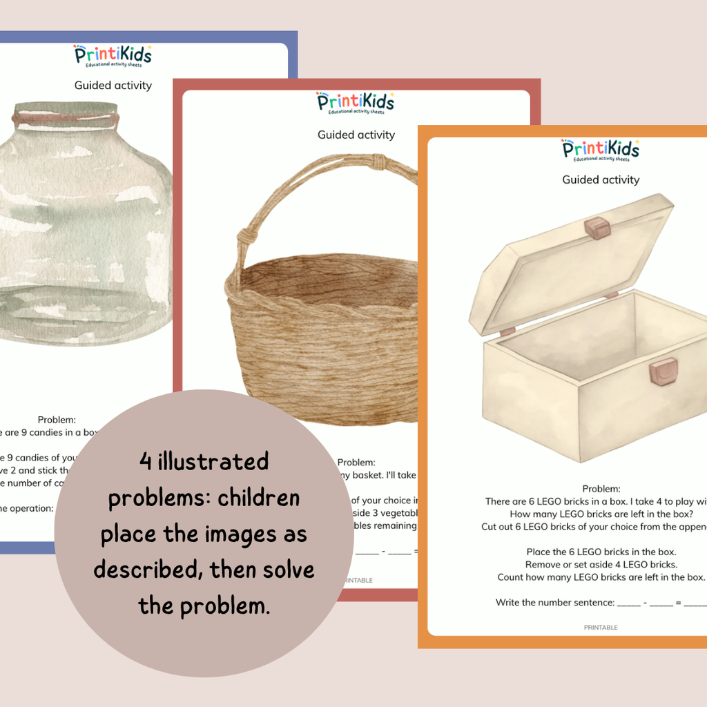 Illustrated Subtraction Word Problems – Hands-On Math Activity | Grades 1–2