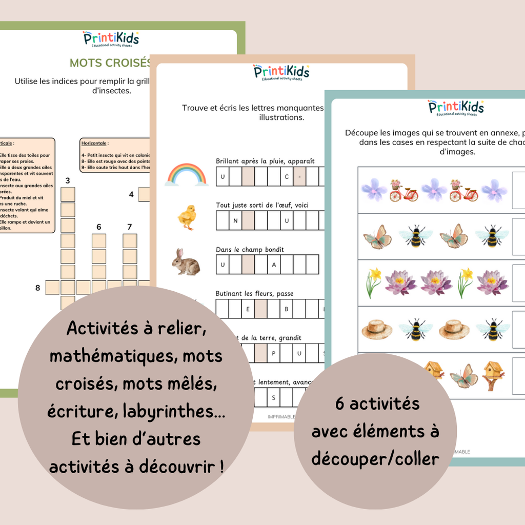 Maxi pack activités printemps – 35 pages éducatives complètes CP CE1