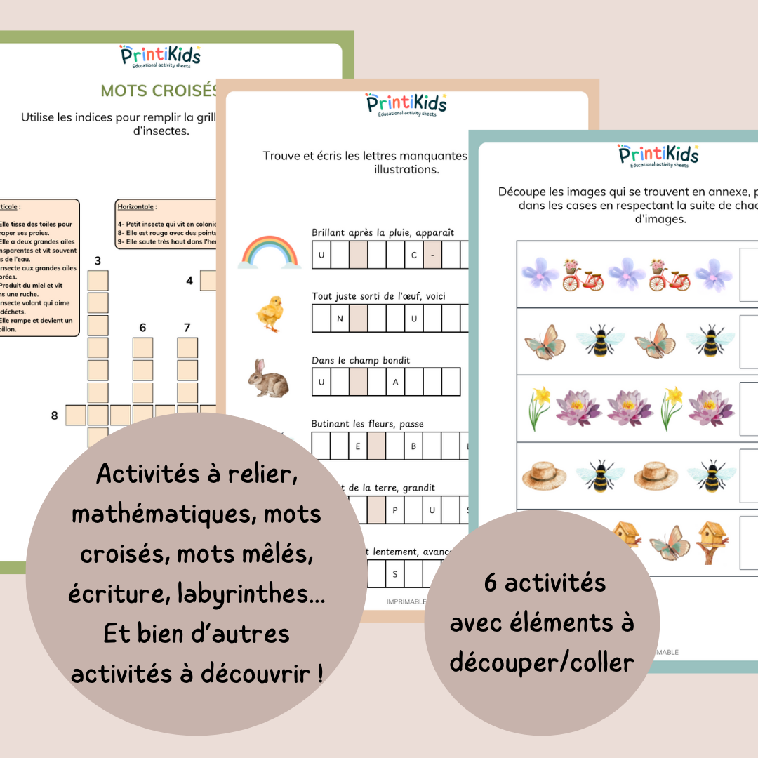 Maxi pack activités printemps – 35 pages éducatives complètes CP CE1