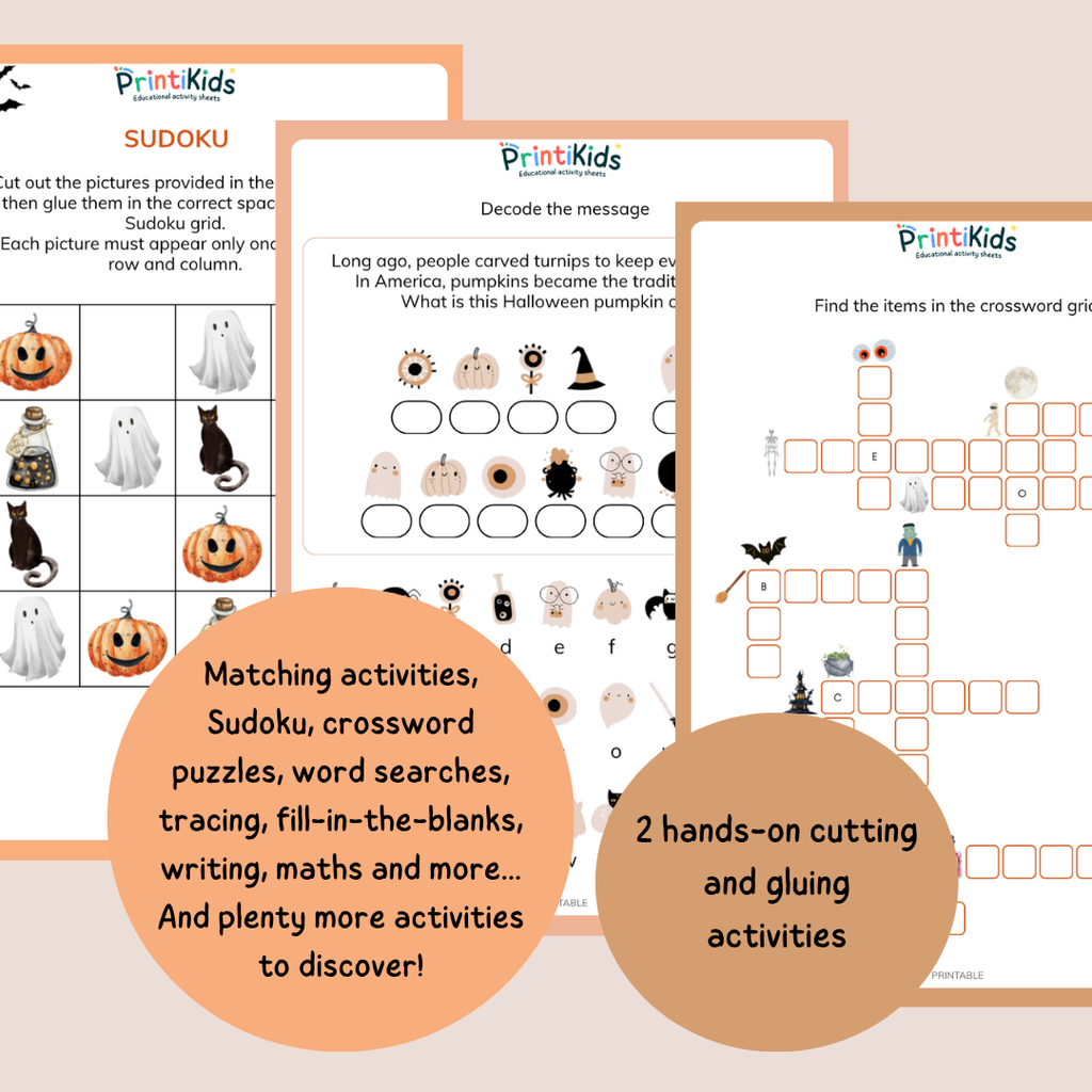 Halloween Activity Pack – 20 Printable Activities – Grade 1–2