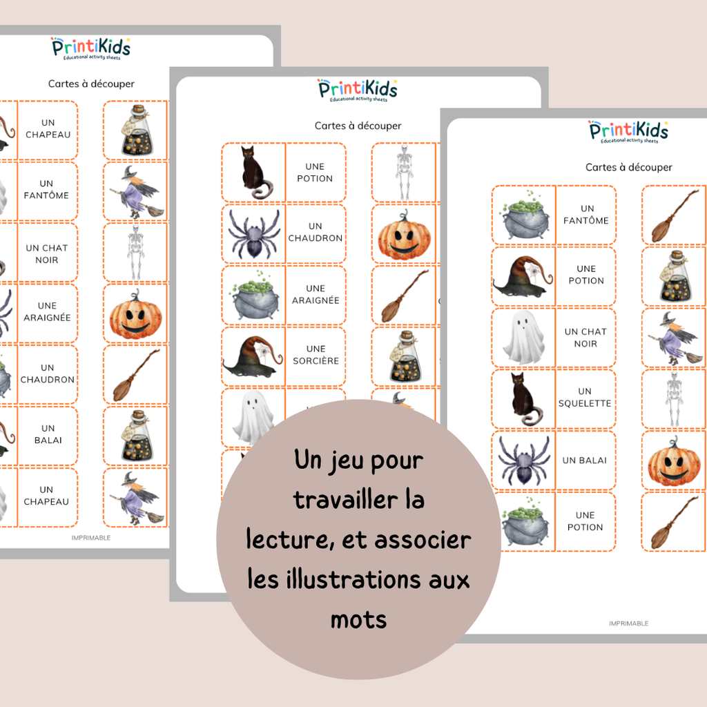 Domino Halloween – Jeu de lecture et vocabulaire – CP CE1