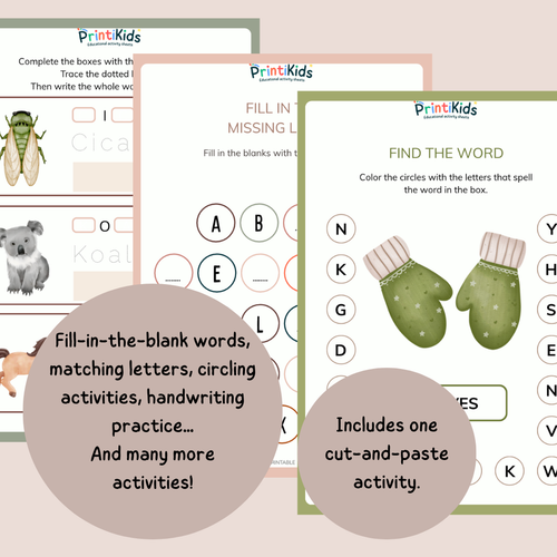 Alphabet Learning Activity Pack – Letter Recognition & Handwriting Worksheets (Ages 5–6 | Kindergarten–Grade 1 / Year 1–2)