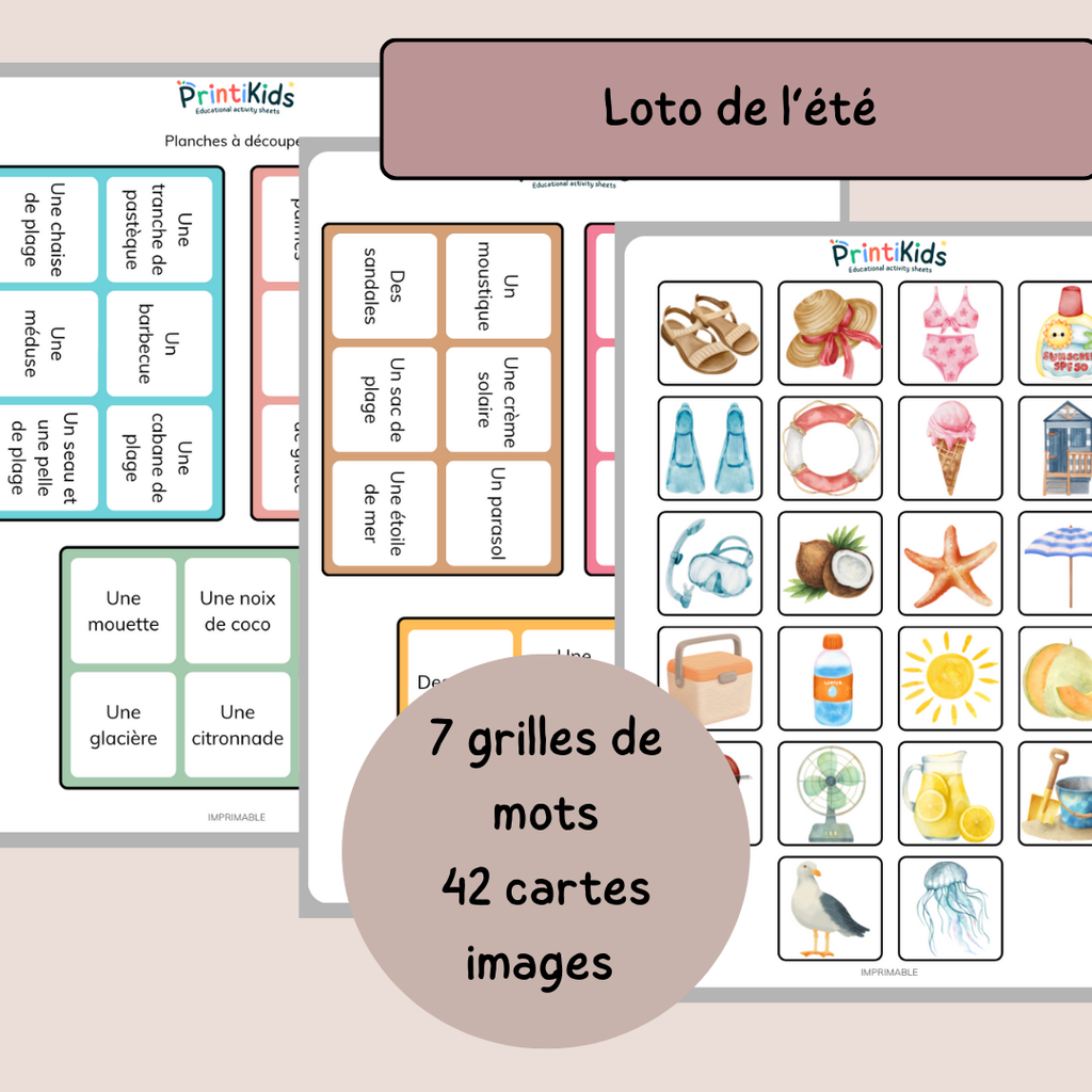 Pack jeux de l'été - 4 jeux éducatifs autour du vocabulaire - CP CE1