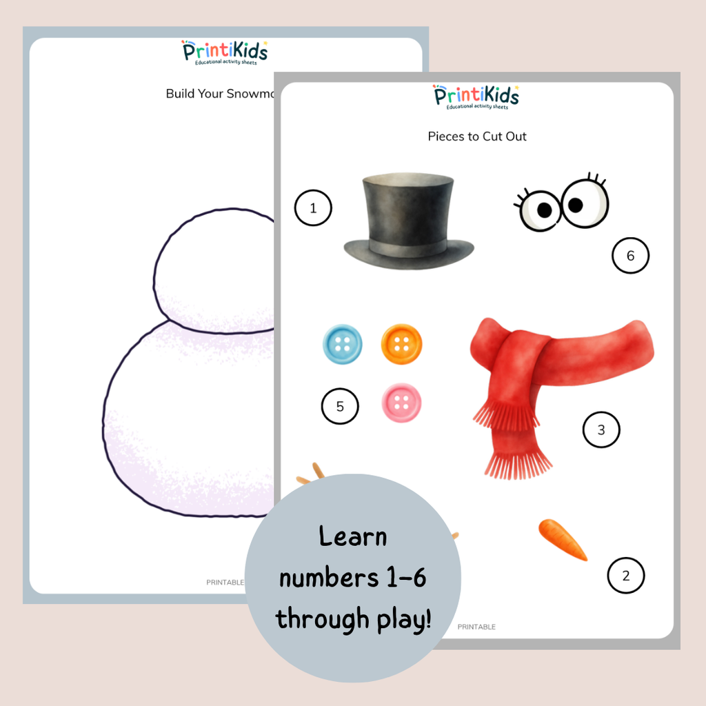 Build a Snowman Challenge – Free Printable Winter Game – Pre-K & Kindergarten