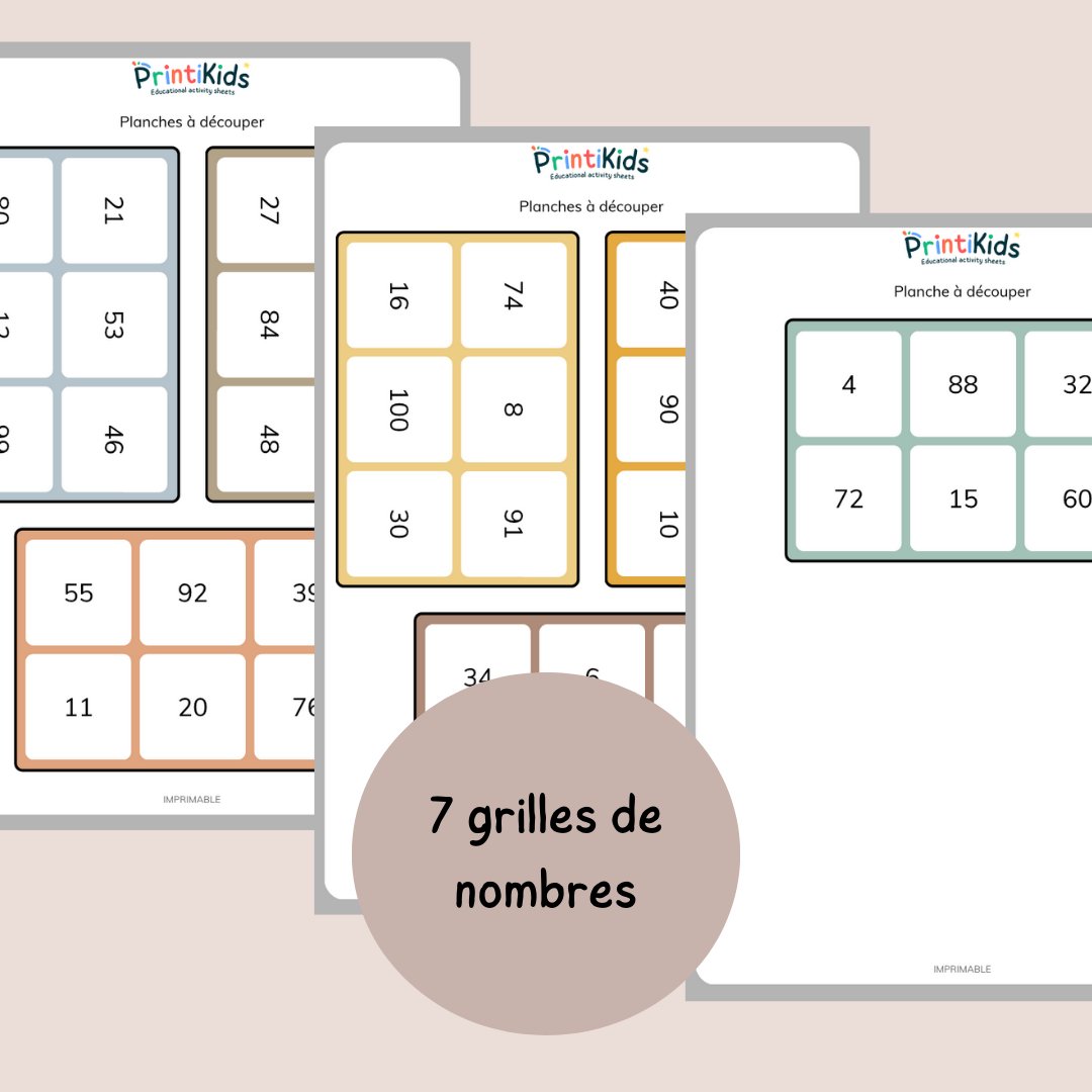 Loto des nombres en lettres jusqu'à 100 - CP - CE1