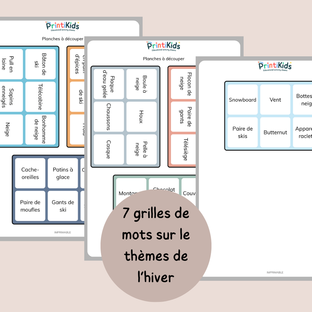 Loto de l’hiver – Jeu de lecture et vocabulaire CP CE1