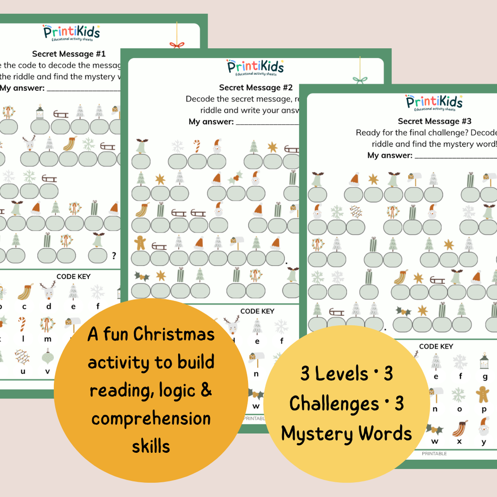 Free Printable Christmas Activity – Santa’s Secret Messages – Grade 1–2
