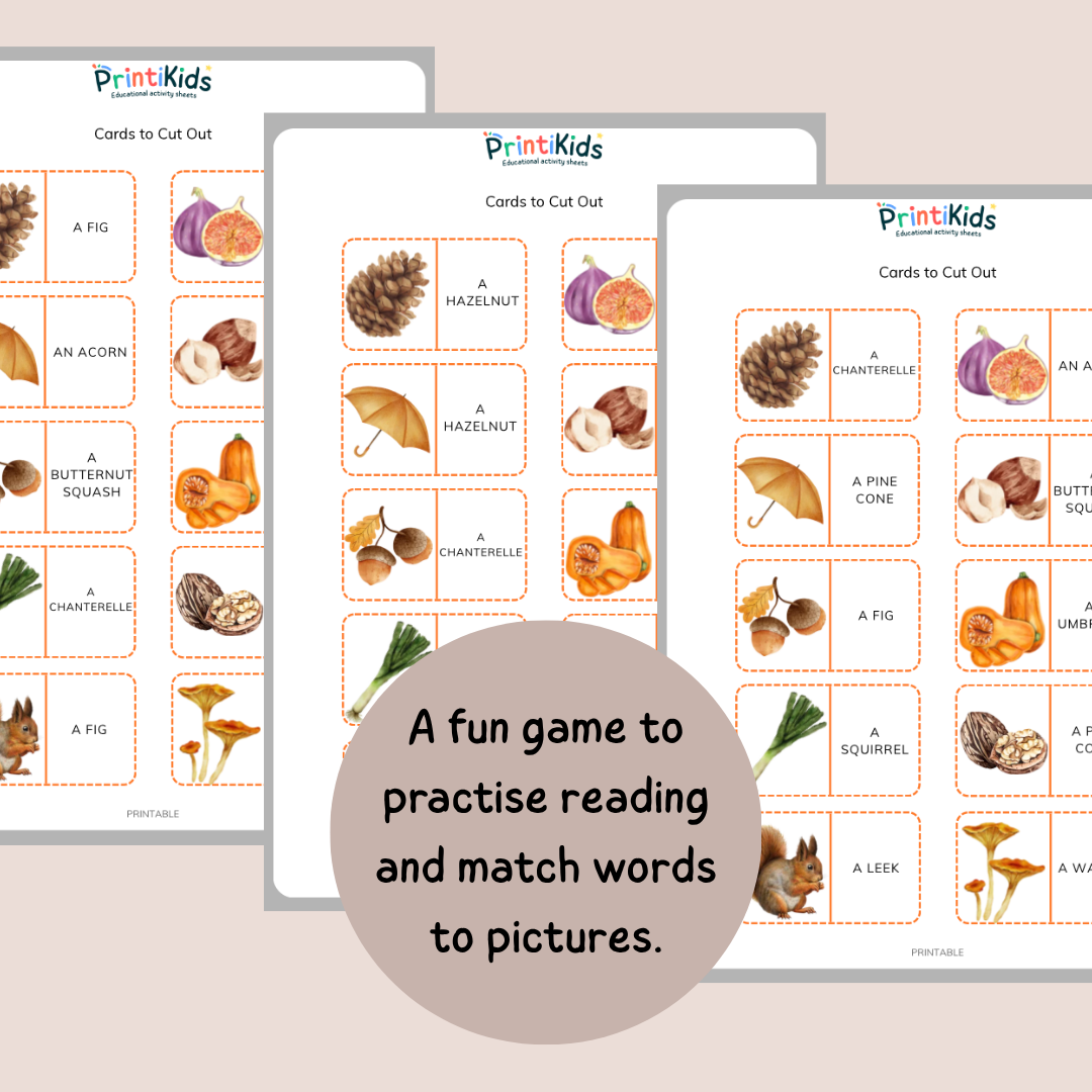 Fall Dominoes – Printable Reading & Vocabulary Game – Grade 1–2