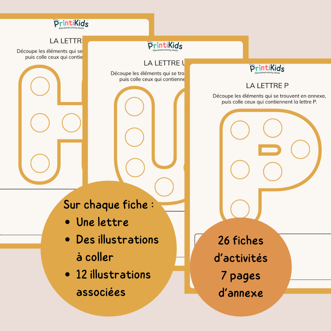 Alphabet et phonologie – activités lettres et sons avec découpage et collage - GS CP