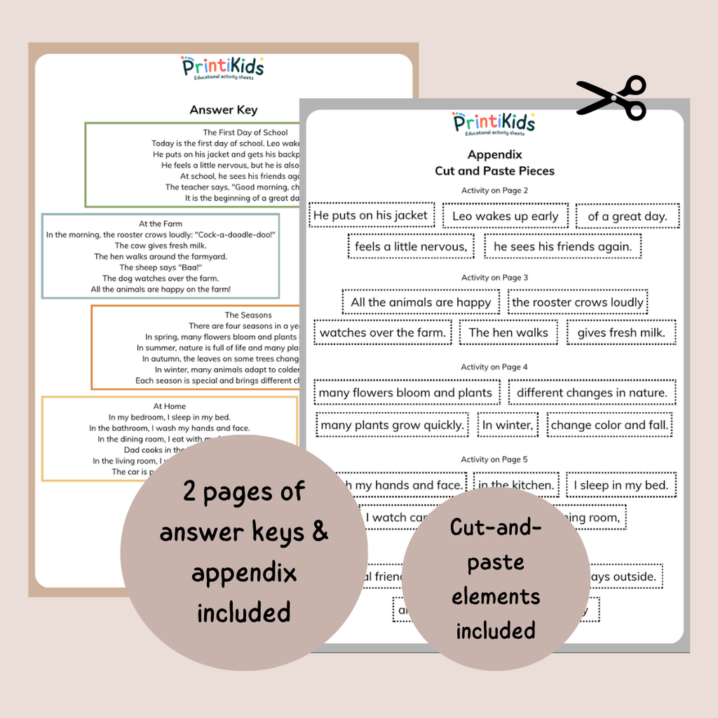 Fill-in-the-Blank Reading Comprehension Activities – Sentence Building Worksheets for Grade 1