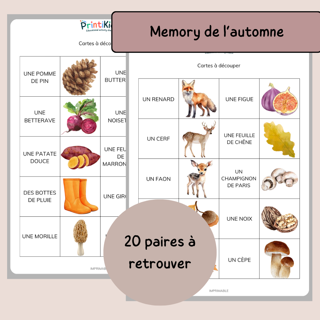 Pack Jeux d'Automne – 4 jeux de vocabulaire et lecture – CP CE1