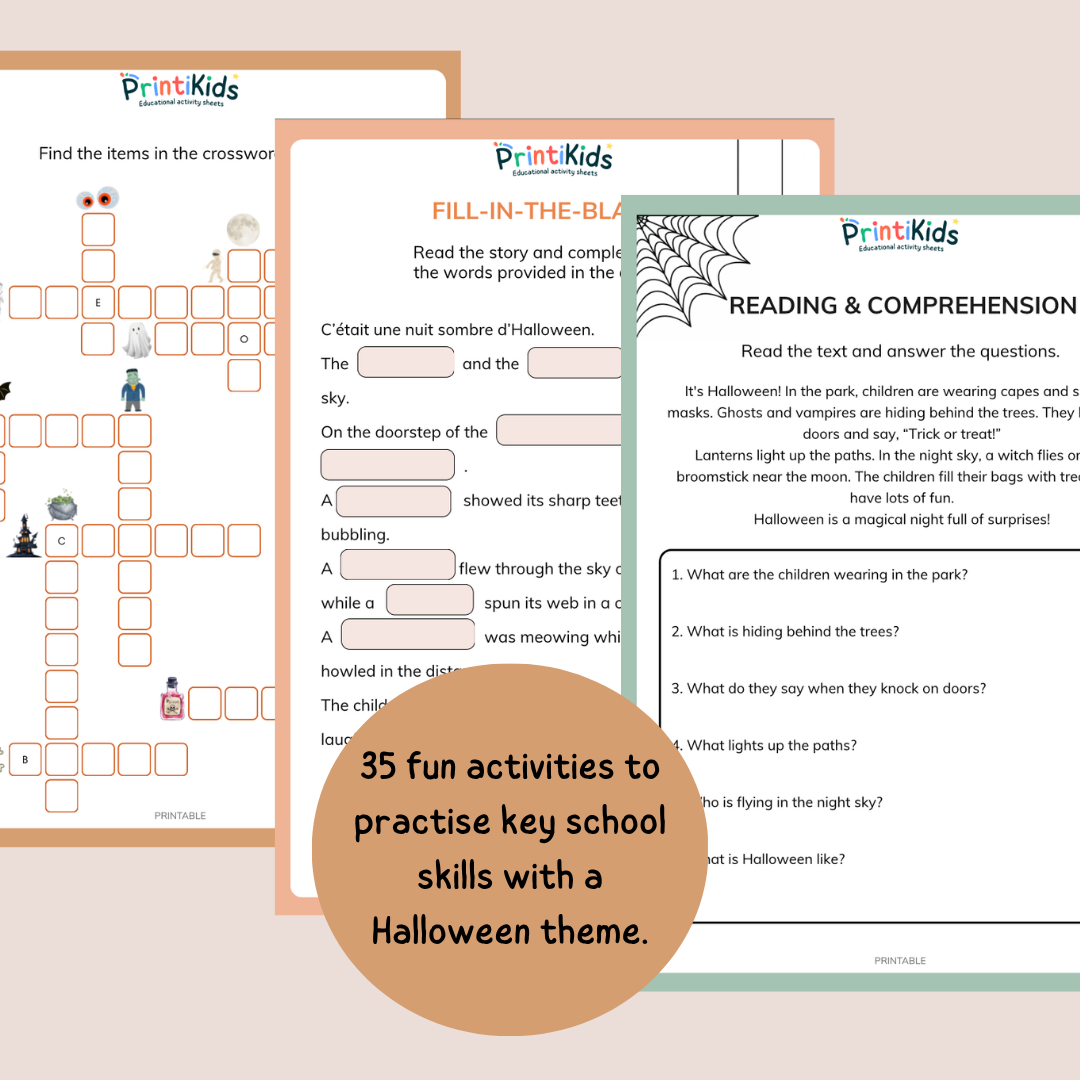 Halloween Activity Mega Pack – 35 Printable Activities – Grade 1–2