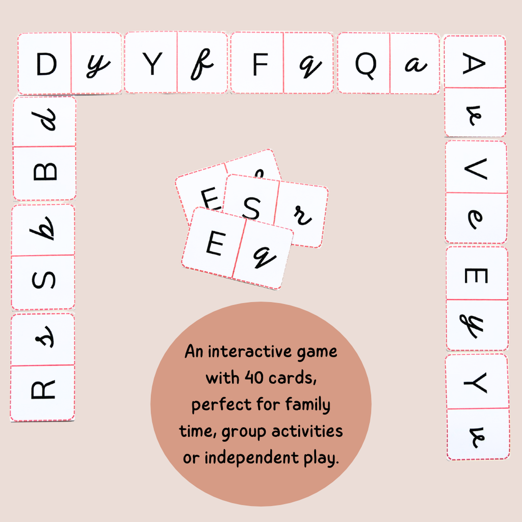 Alphabet Domino Game – Uppercase & Cursive Letters - Grade 1