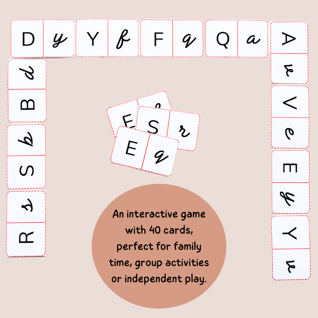 Alphabet Domino Game – Uppercase & Cursive Letters - Grade 1
