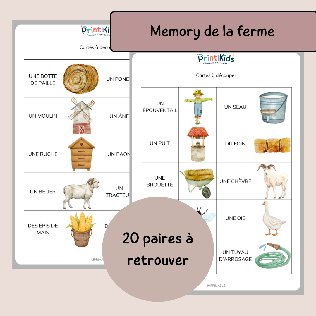 Pack jeux de la ferme - 4 activités CP CE1