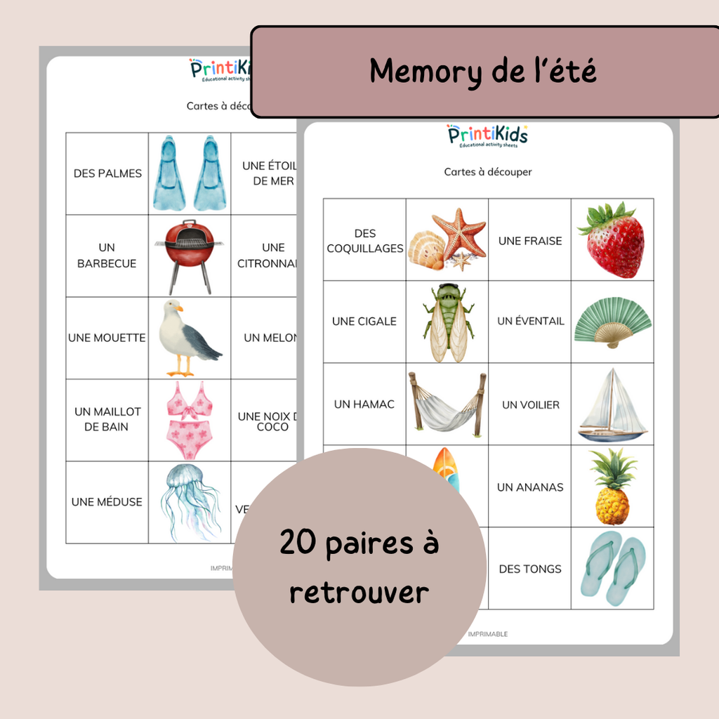 Pack jeux de l'été - 4 jeux éducatifs autour du vocabulaire - CP CE1