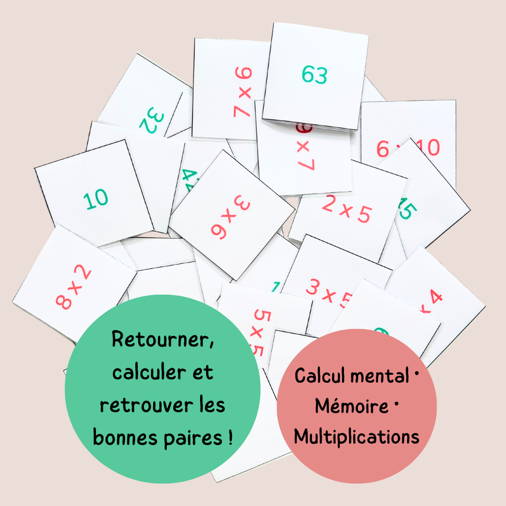 Memory des multiplications – Jeu des tables CE1 CE2