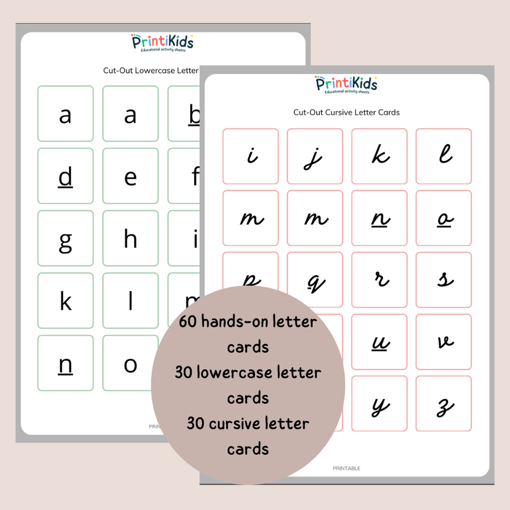 Alphabet Bingo – Match Uppercase, Lowercase & Cursive Letters – Pre-K Kindergarten Grade 1 Grade 2