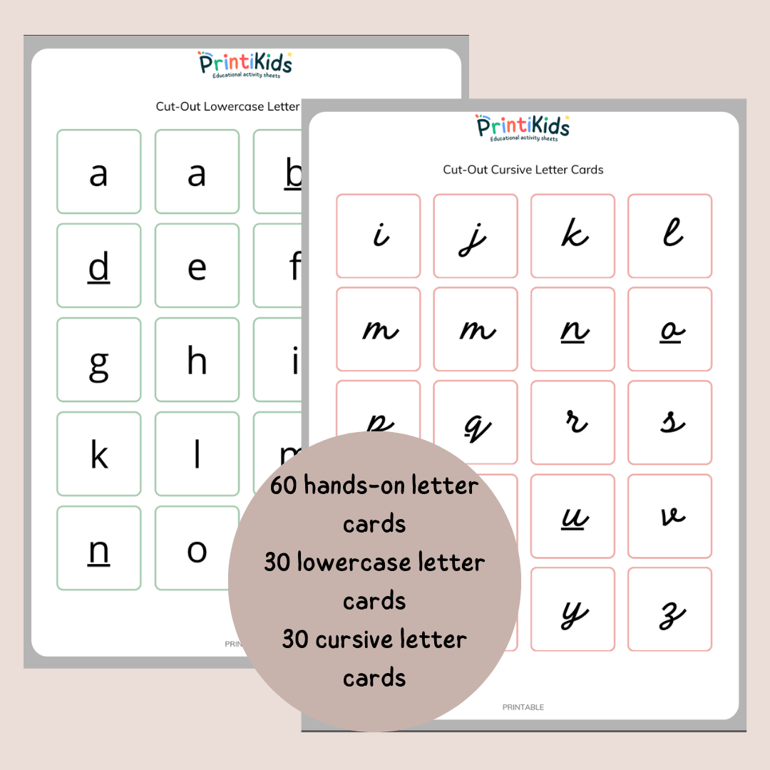 Alphabet Bingo – Match Uppercase, Lowercase & Cursive Letters – Pre-K Kindergarten Grade 1 Grade 2