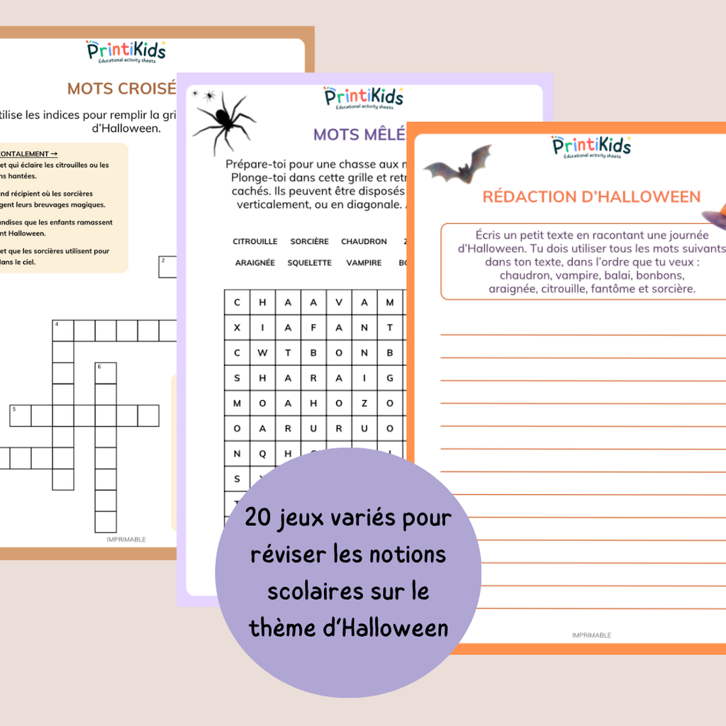 Pack d’activités Halloween – 20 activités éducatives – CP CE1