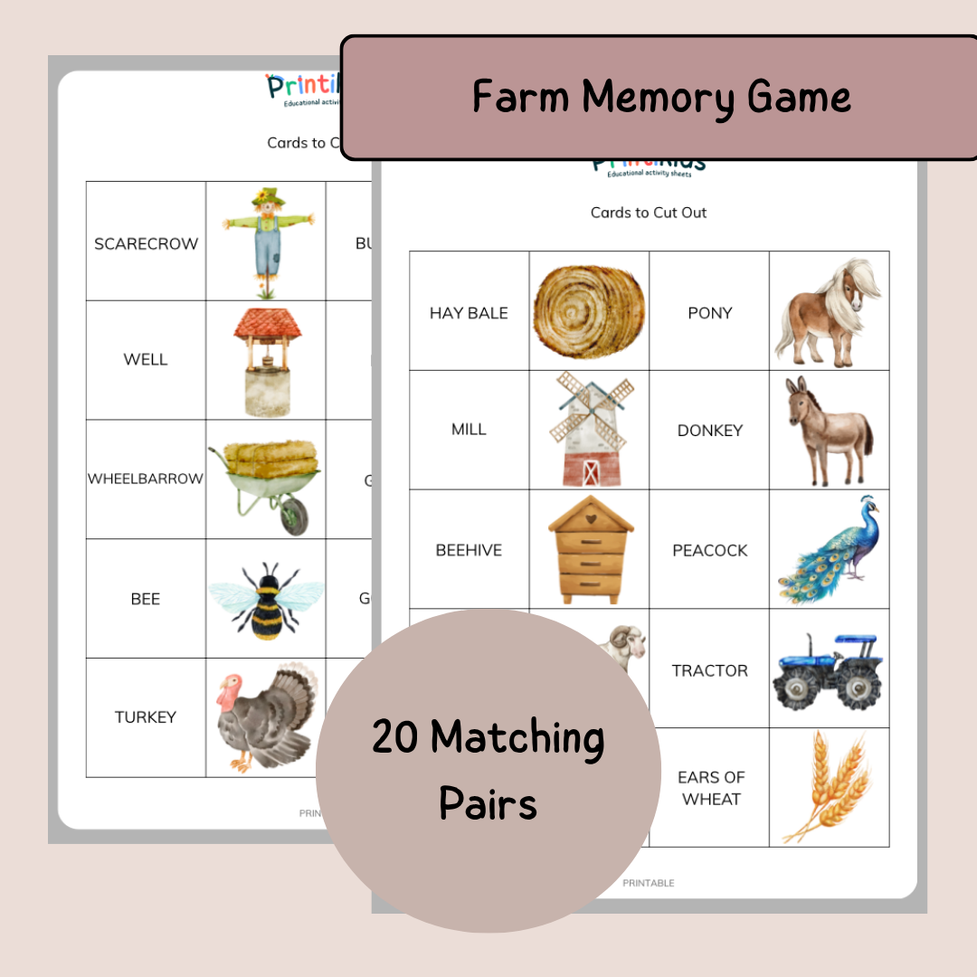 Farm Games Pack – Printable Literacy Games – Grade 1–2