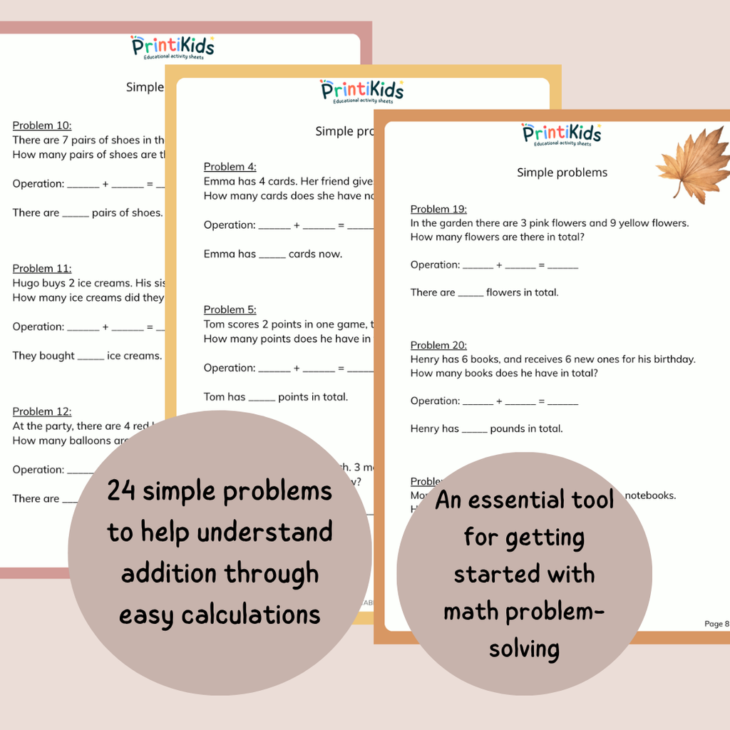Simple Addition Word Problems – 24 Math Exercises (Ages 6–7 | Grade 1–2 / Year 2–3)