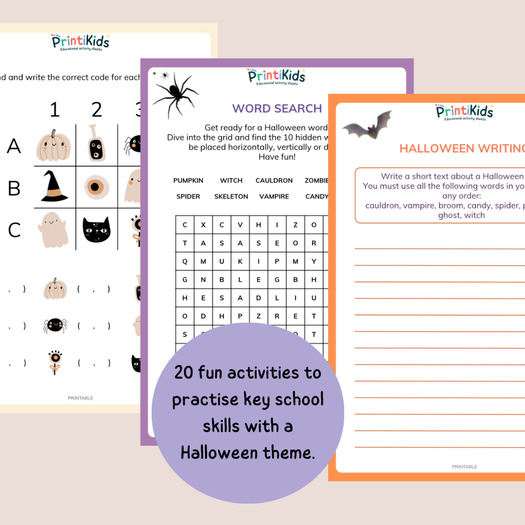 Halloween Activity Pack – 20 Printable Activities – Grade 1–2