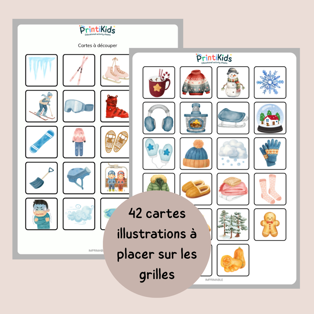 Loto de l’hiver – Jeu de lecture et vocabulaire CP CE1