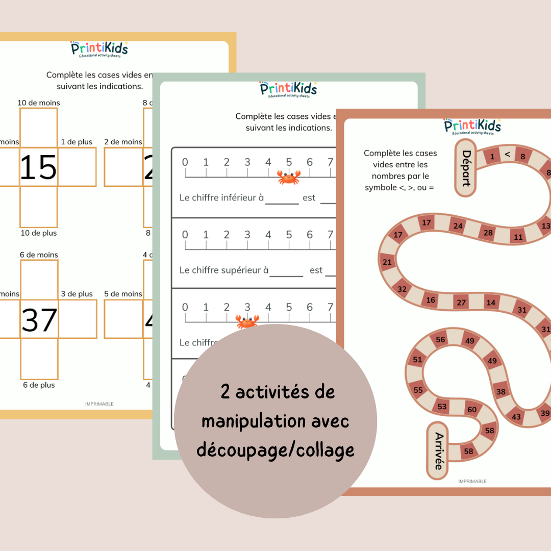 Pack comparaison de nombres – Activités progressives à imprimer - CP