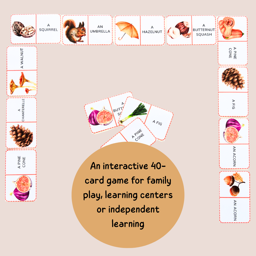 Fall Dominoes – Printable Reading & Vocabulary Game – Grade 1–2