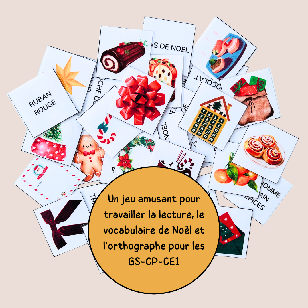 Memory de Noël – Jeu de lecture et vocabulaire - CP CE1