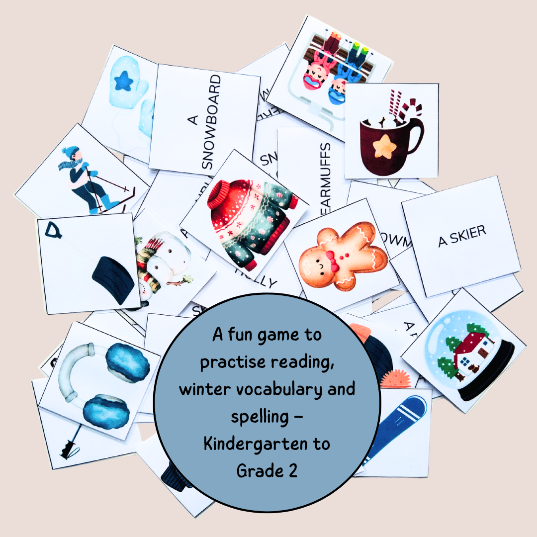 Winter Memory Game – Reading & Vocabulary – Grade 1–2