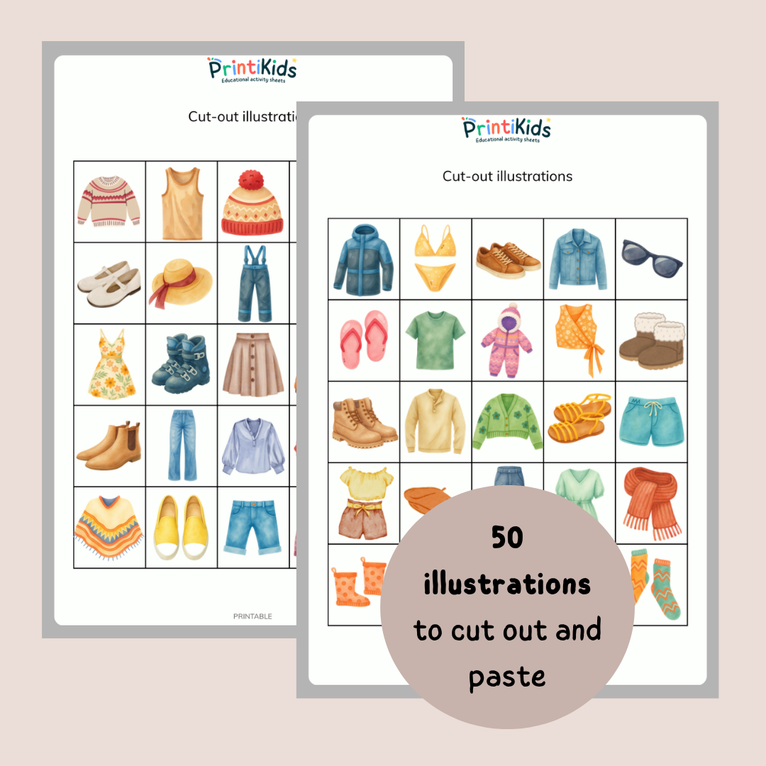 Seasonal Clothing Sorting Pack – Pictures & Words – Kindergarten & Grade 1