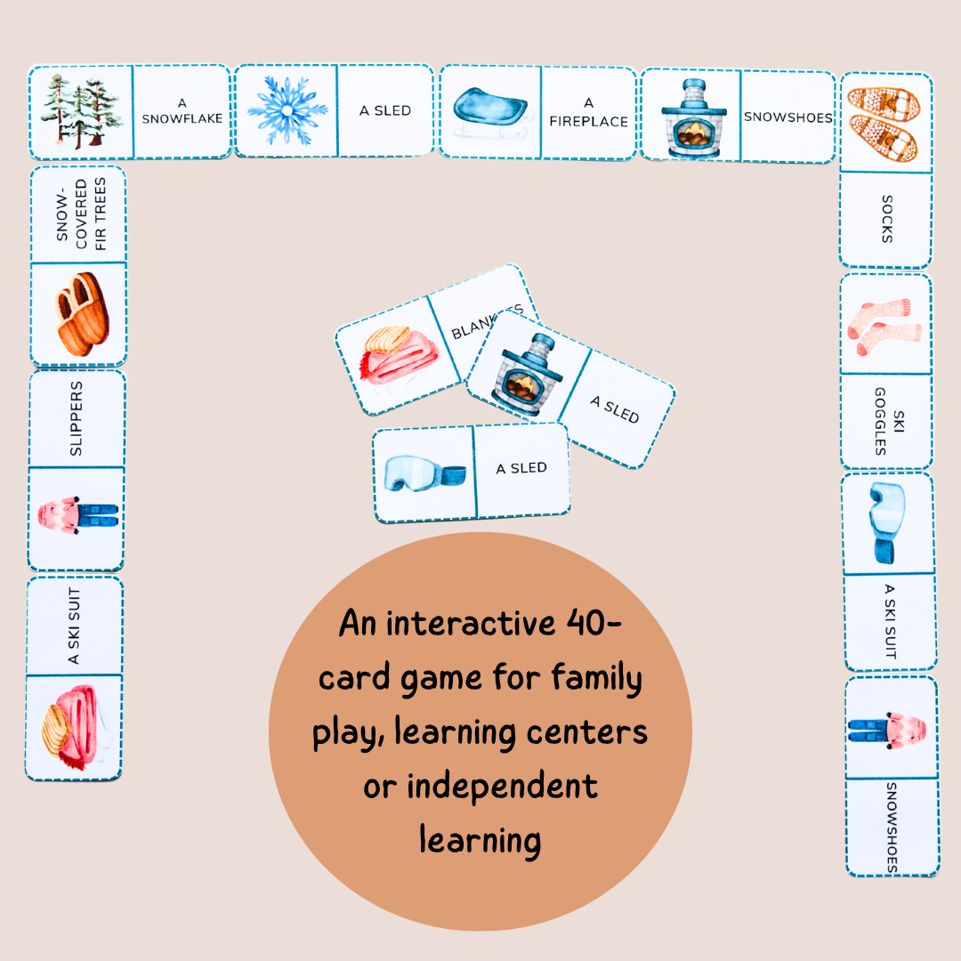 Winter Dominoes – Reading & Vocabulary Game – Grade 1–2