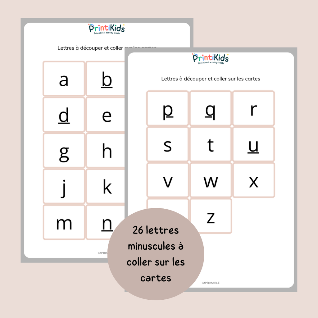 Cartes mémoire alphabet – Associer lettres majuscules et minuscules - GS