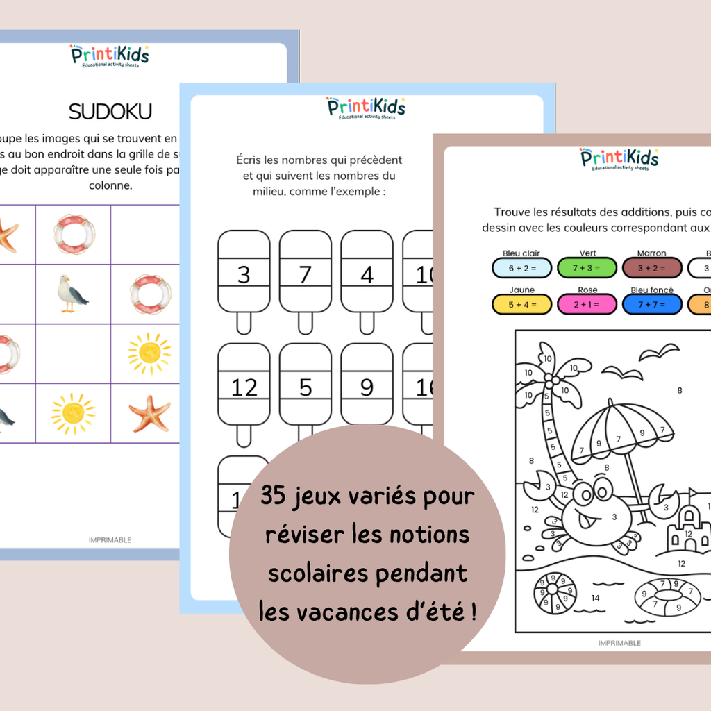 Maxi pack d'activités été – Cahier de vacances à imprimer - CP CE1