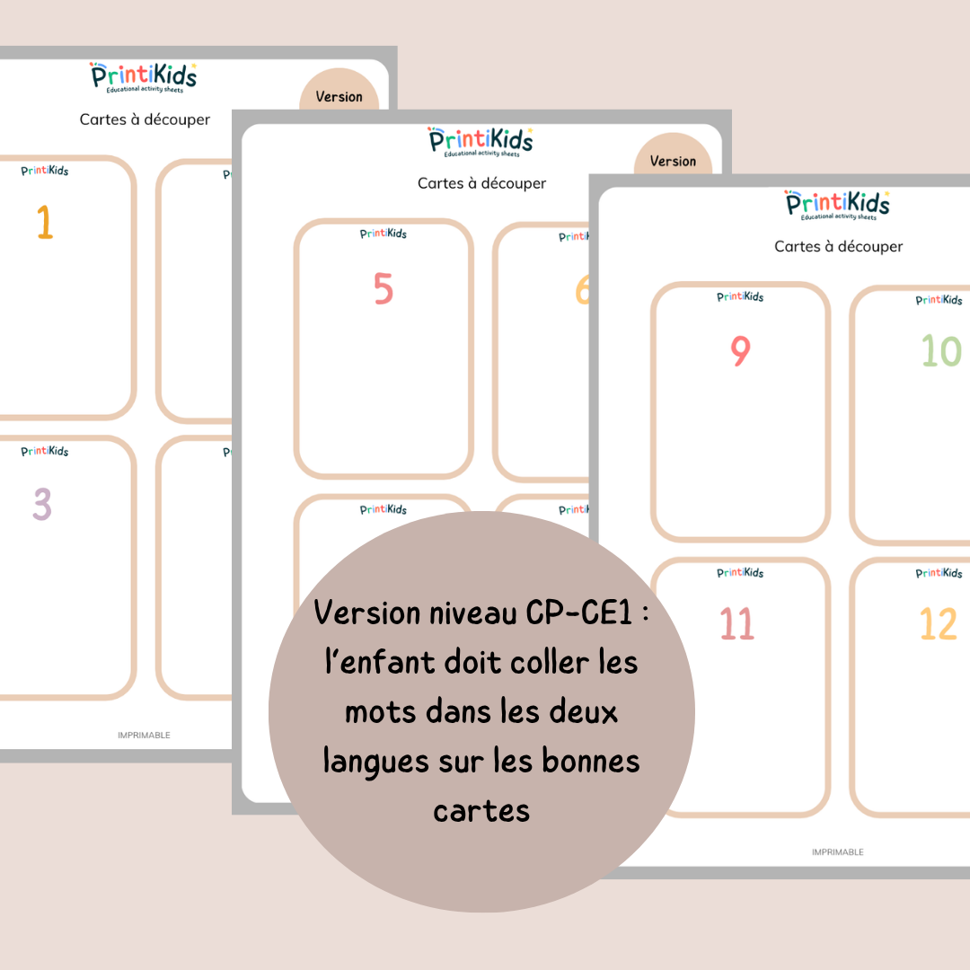 🇫🇷🇬🇧 Les mois de l’année bilingues français anglais – jeu éducatif de manipulation - GS CP CE1