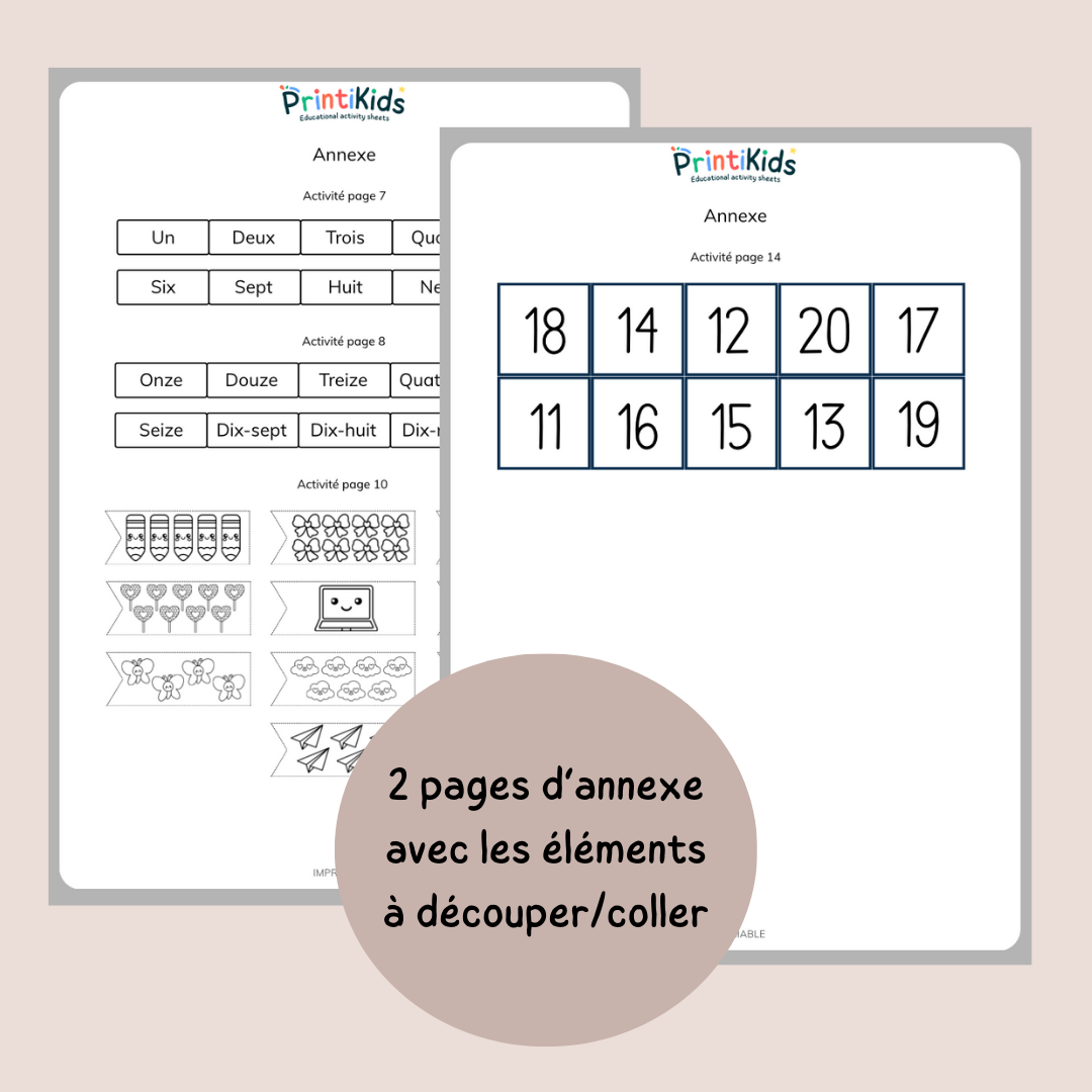 Pack d'activités - Ecrire les nombres en mots de 1 à 20 - CP