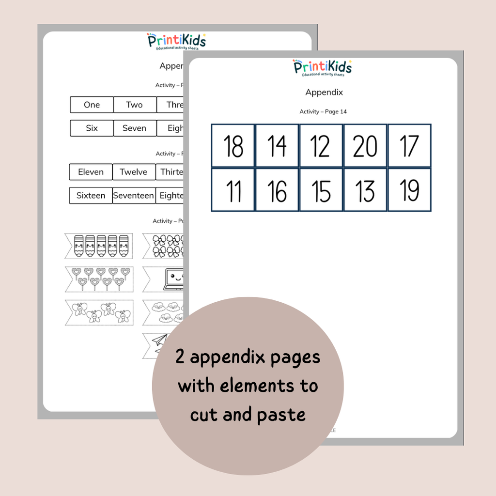 Write Numbers in Words 1–20 Activity Pack – Hands-On Math Worksheets (Ages 5–6 | Kindergarten / Year 1–2)