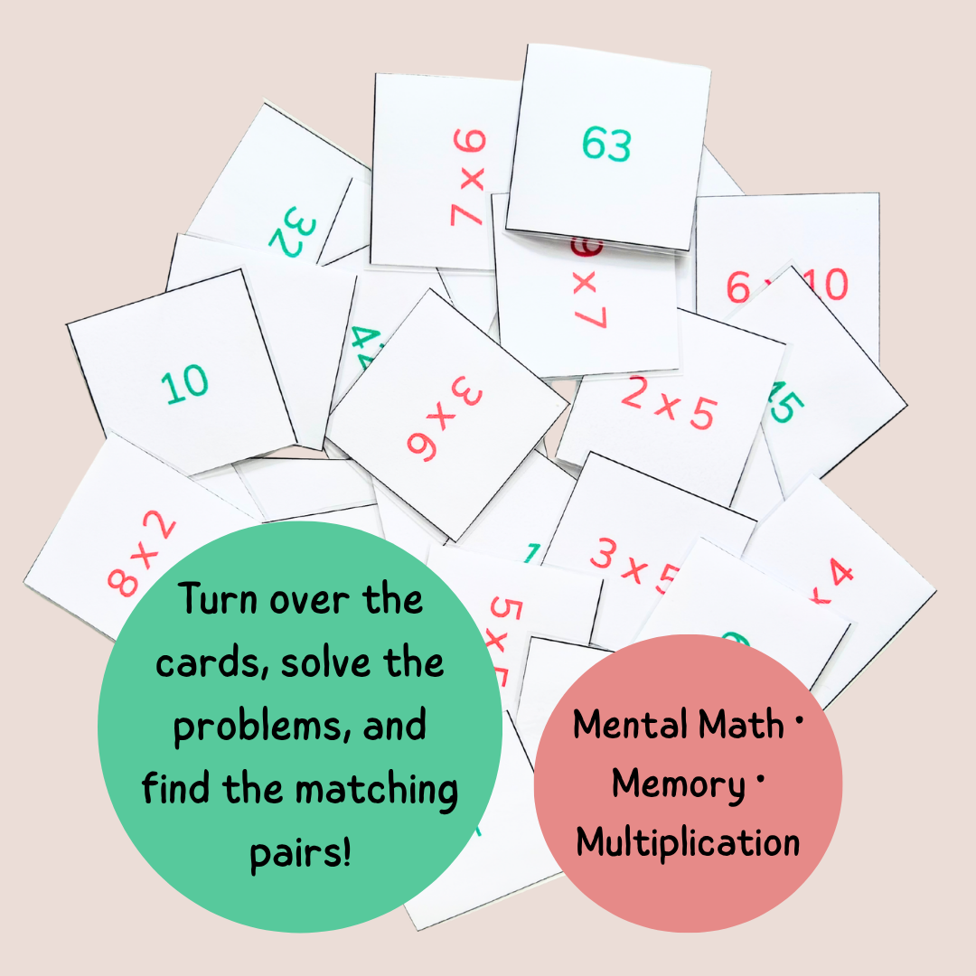 Multiplication Memory Game Printable – Times Tables Matching Activity (Ages 7–9 | Grade 2–3 / Year 3–4)